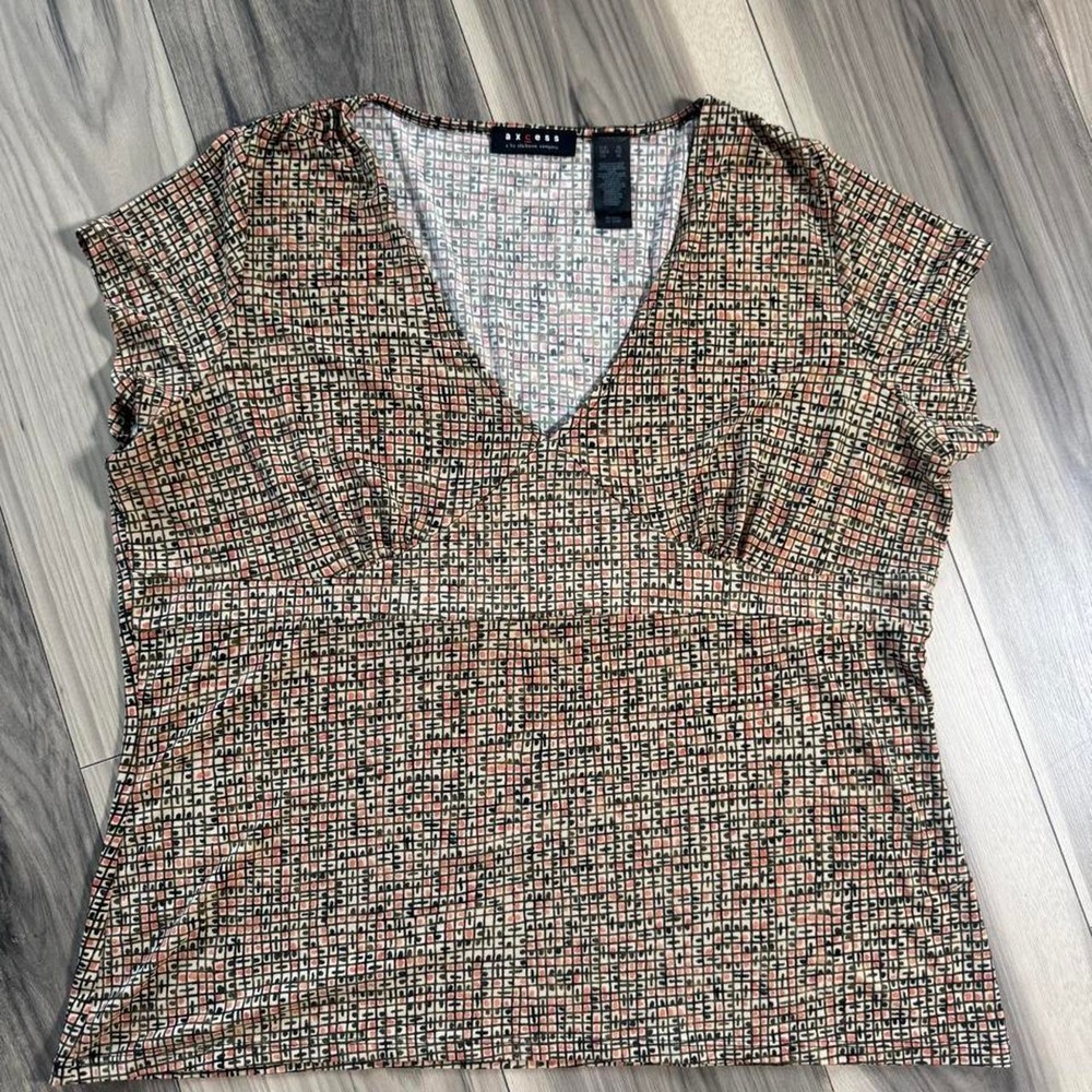 A2Z brown and beige tweed blouse in size XL